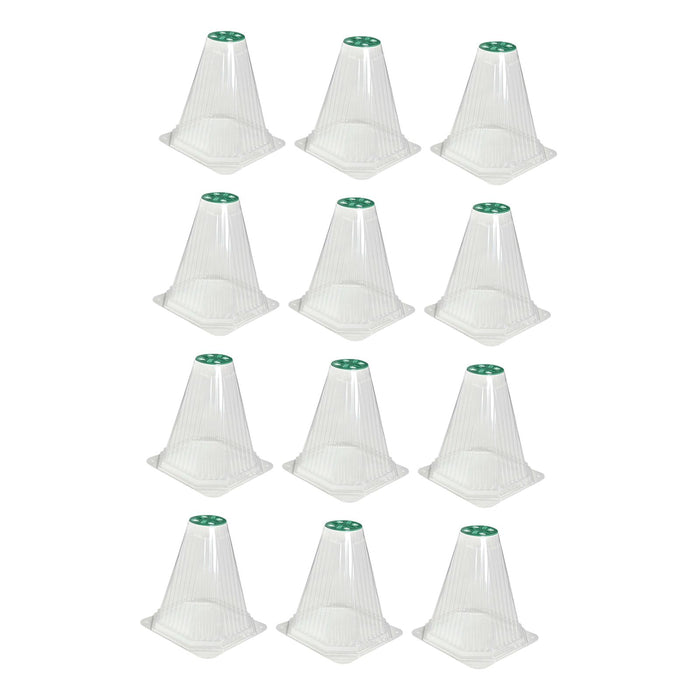 Crofta 12x Plant Bell Covers Winter Vegetable Greenhouse from Animal Garden Cloches Clear with Lids