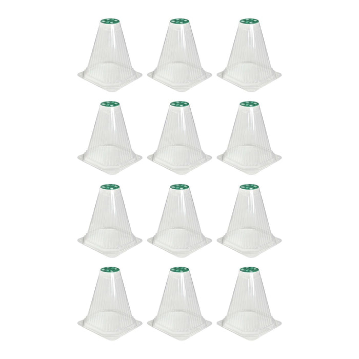 Crofta 12x Plant Bell Covers Winter Vegetable Greenhouse from Animal Garden Cloches Clear with Lids