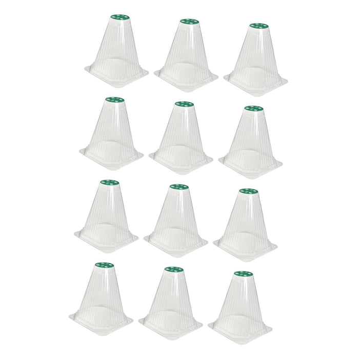 Crofta 12x Plant Bell Covers Winter Vegetable Greenhouse from Animal Garden Cloches Clear with Lids