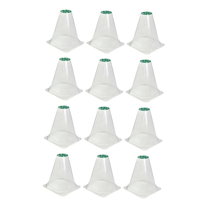 Crofta 12x Plant Bell Covers Winter Vegetable Greenhouse from Animal Garden Cloches Clear with Lids