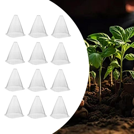 Crofta 12x Plant Bell Covers Winter Vegetable Greenhouse from Animal Garden Cloches Clear without Lids