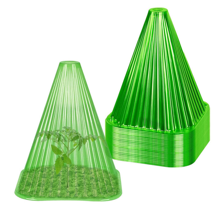 Crofta 12x Plant Bell Covers Winter Vegetable Greenhouse from Animal Garden Cloches Green without Lids