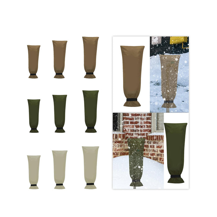 Crofta Winter Outside Faucet Cover Sock Sturdy Accessories Thermal Insulation Layer 51 x 20 cm Khaki