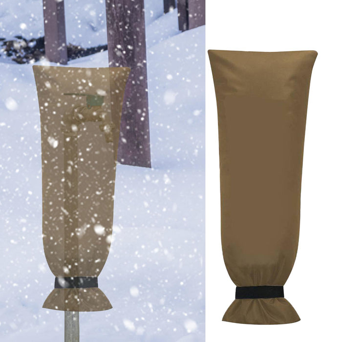 Crofta Winter Outside Faucet Cover Sock Sturdy Accessories Thermal Insulation Layer 51 x 20 cm Khaki