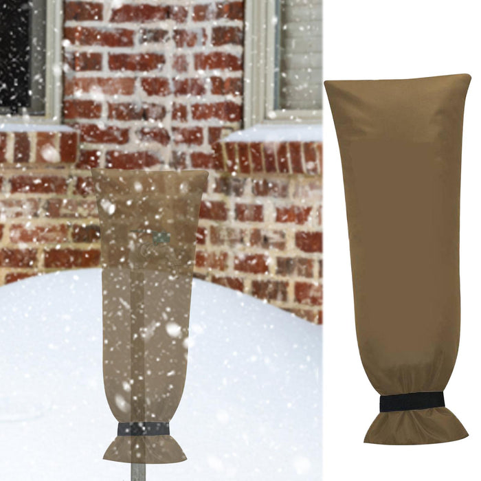 Crofta Winter Outside Faucet Cover Sock Sturdy Accessories Thermal Insulation Layer 51 x 20 cm Khaki