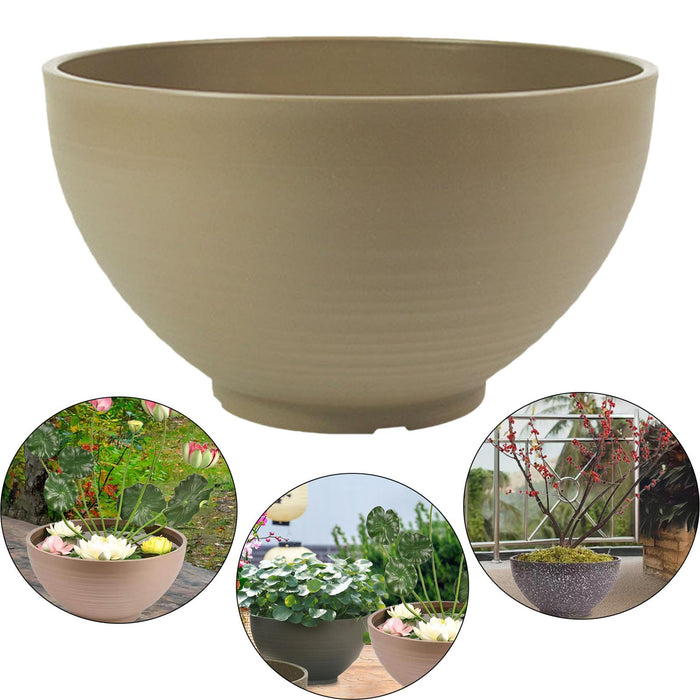 Crofta Garden Bowl Planter Bonsai Water Plant Pot for Garden Outdoor Indoor Balcony 30cm Earthy Yellow