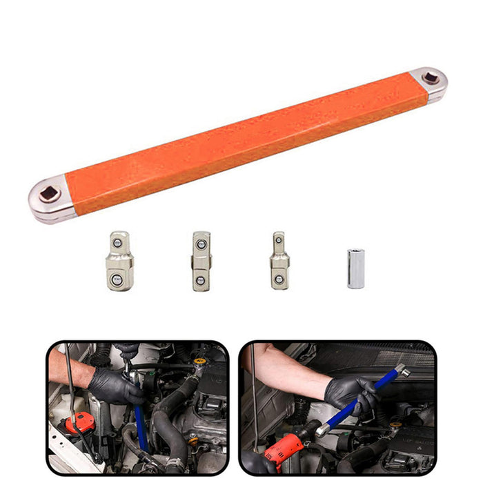 Crofta Tight Reach Extension Wrench 15 inch Wrench Extender Steel Extension Wrench orange