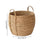 Crofta Woven Planter Basket Ornament Plant Container for Office Yard Indoor Outdoor 25cmx25cmx23cm