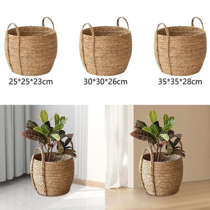 Crofta Woven Planter Basket Ornament Plant Container for Office Yard Indoor Outdoor 25cmx25cmx23cm