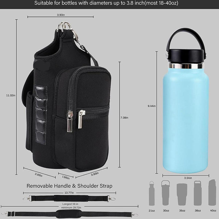 Crofta Sport Water Bottle Carrier Bag Sports Gear Organizer for Yoga Work Men Women