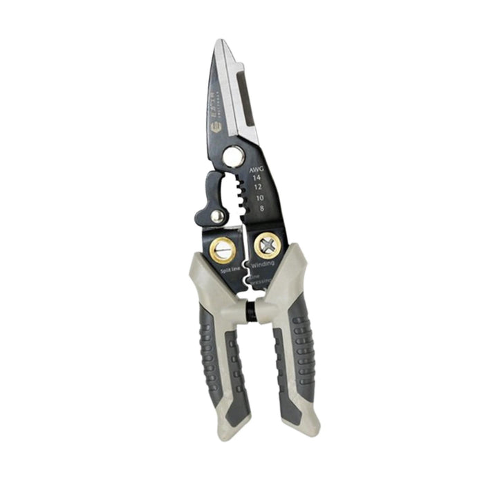 Crofta Wire Stripper Ergonomic Wire Crimping Tool for Wire Cutting Crimping Pulling Black