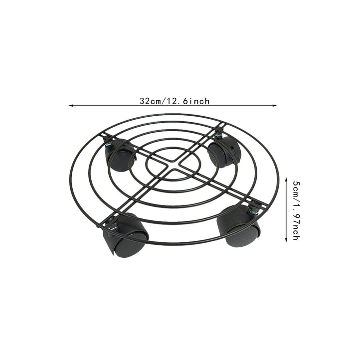 Crofta Plant Stand Quiet Planter Trolley Black Flower Pot Tray for Deck Vase Garden