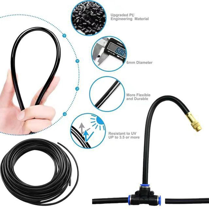 Crofta Misting System Self Watering System Greenhouse Farm Automatic Irrigation Kit 5m PE Hose