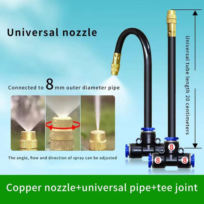 Crofta Misting System Self Watering System Greenhouse Farm Automatic Irrigation Kit 5m PE Hose