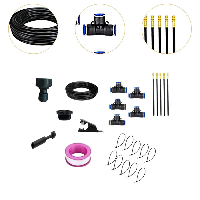 Crofta Misting System Self Watering System Greenhouse Farm Automatic Irrigation Kit 5m PE Hose