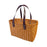 Crofta Woven Shopping Basket Handmade Basket with Handle for Travel Outdoor Camping