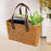 Crofta Woven Shopping Basket Handmade Basket with Handle for Travel Outdoor Camping