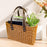 Crofta Woven Shopping Basket Handmade Basket with Handle for Travel Outdoor Camping