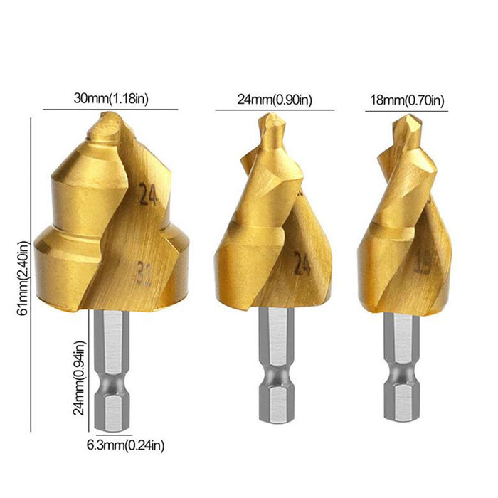 Crofta Ppr Lifting Stepped Drill Professional Replacement Quick Change Reamer Drill 20 mm