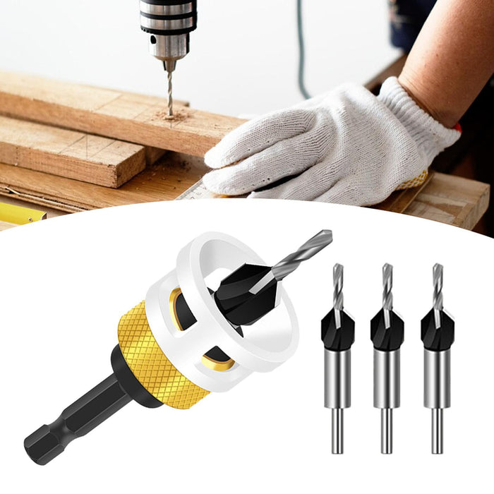 Crofta Countersink Drill Bit Set Taper Bits for Electric Drill Woodworking Drilling