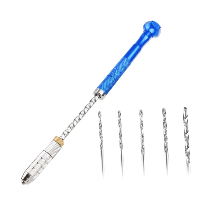 Crofta Pin Vise Hand Drill Manual Micro Twist Bit for Crafts Miniature Beads Wood