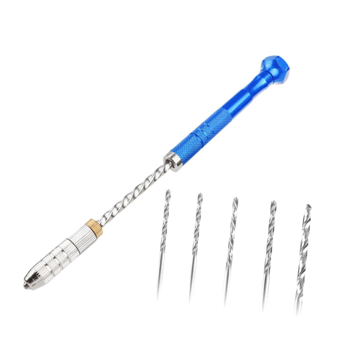 Crofta Pin Vise Hand Drill Manual Micro Twist Bit for Crafts Miniature Beads Wood