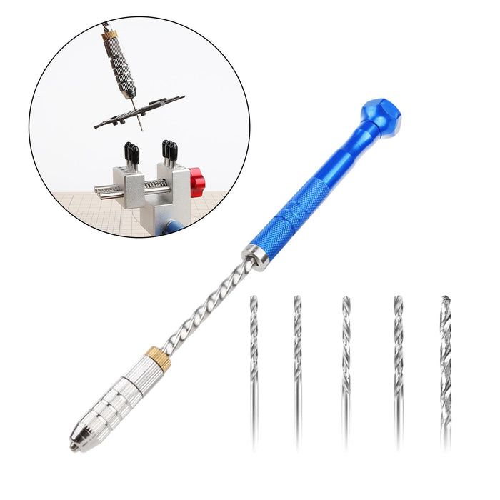 Crofta Pin Vise Hand Drill Manual Micro Twist Bit for Crafts Miniature Beads Wood