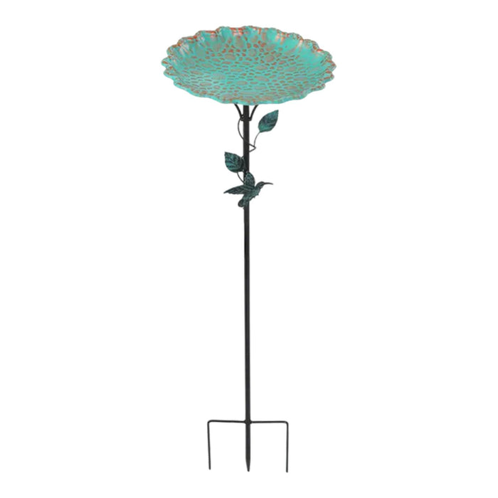 Crofta Birdfeeder with Metal Stake Bird Bath for Yard Outdoor Garden Lawn