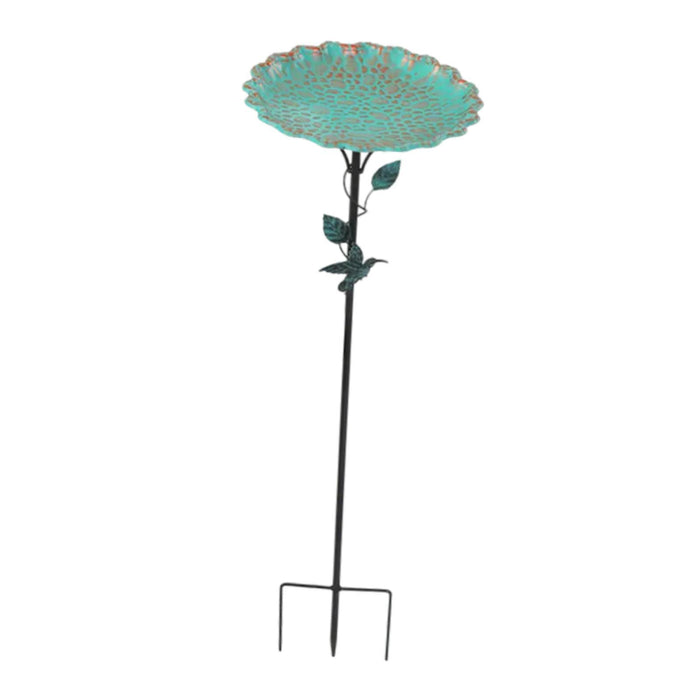 Crofta Birdfeeder with Metal Stake Bird Bath for Yard Outdoor Garden Lawn