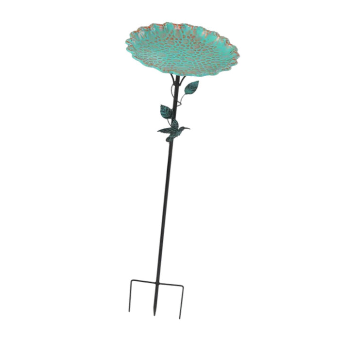 Crofta Birdfeeder with Metal Stake Bird Bath for Yard Outdoor Garden Lawn