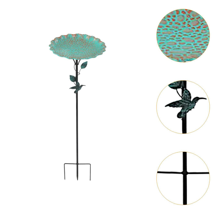 Crofta Birdfeeder with Metal Stake Bird Bath for Yard Outdoor Garden Lawn