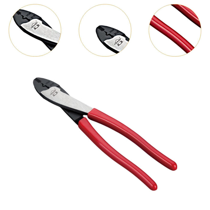 Crofta Wire Crimper Electricians Pliers Comfortable Grip Wire Crimping Cutting Tool Red