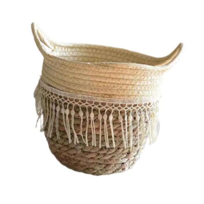 Crofta Storage Basket Flowerpot Woven Plant Basket for Living Room Farmhouse Office 16cmx16cm