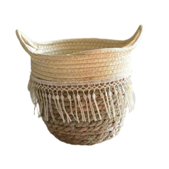 Crofta Storage Basket Flowerpot Woven Plant Basket for Living Room Farmhouse Office 16cmx16cm