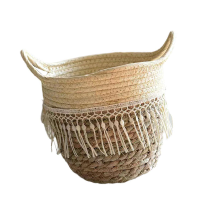 Crofta Storage Basket Flowerpot Woven Plant Basket for Living Room Farmhouse Office 16cmx16cm