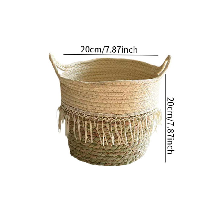 Crofta Storage Basket Flowerpot Woven Plant Basket for Living Room Farmhouse Office 20cmx20cm