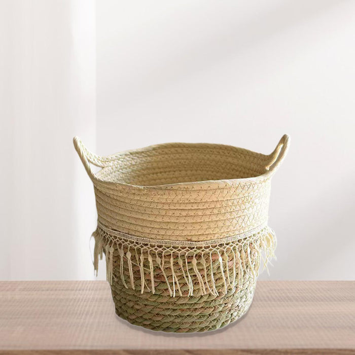 Crofta Storage Basket Flowerpot Woven Plant Basket for Living Room Farmhouse Office 20cmx20cm