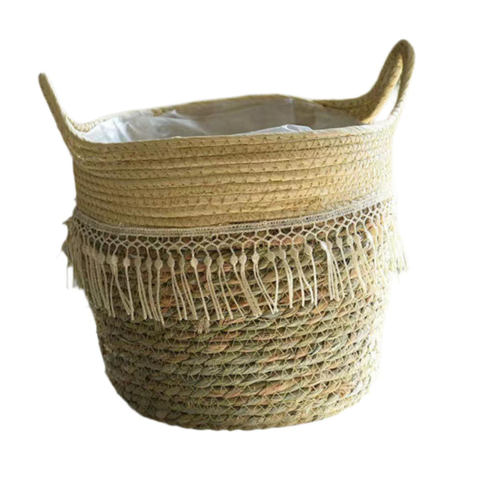 Crofta Storage Basket Flowerpot Woven Plant Basket for Living Room Farmhouse Office 25cmx25cm