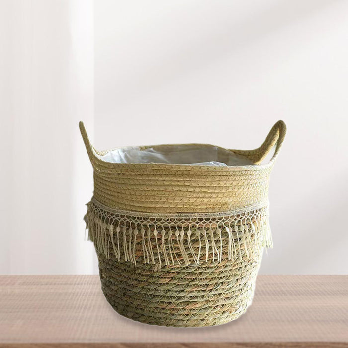 Crofta Storage Basket Flowerpot Woven Plant Basket for Living Room Farmhouse Office 25cmx25cm