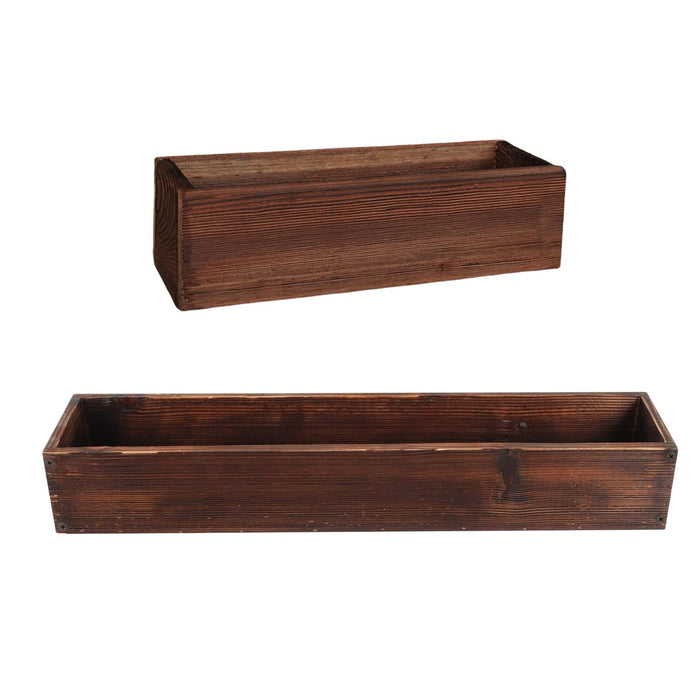 Crofta Rectangle Versatile Wooden Planter Box for Yard Indoor, Outdoor Plants Shelf 40cmx14cmx8cm