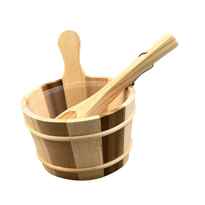 Crofta Wood Sauna Bucket and Ladle Portable Large Capacity for Bathroom Hotel Sauna