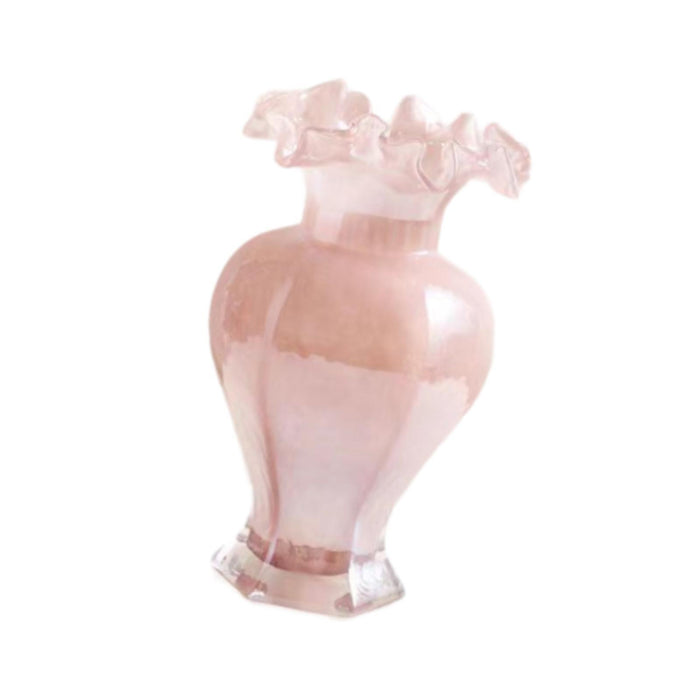 Crofta Glass Flower Vase Desk Living Room Decorative Vase Hydroponic Vase for Plant Pink