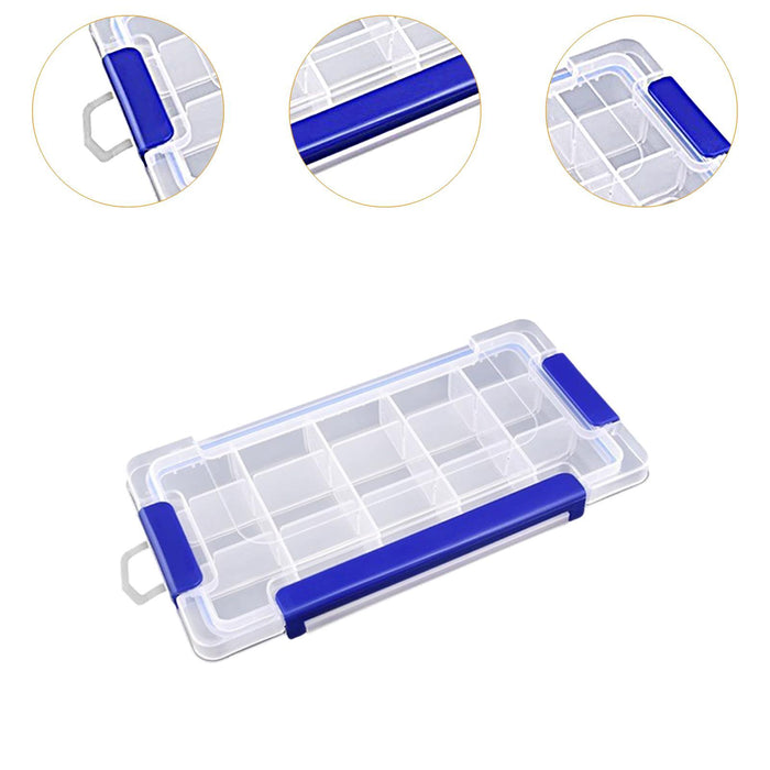 Crofta Clear Organizer Box Multipurpose Portable Container for Art DIY Screws Beads 15 Grid Small