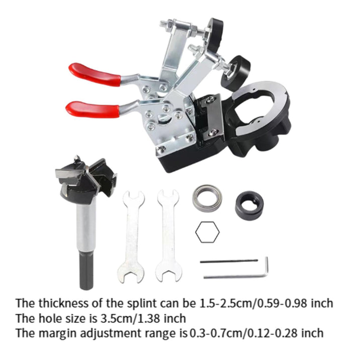 Crofta 35mm Portable Drill Guide Locators Door Hinge Jig for Household Door Cabinets