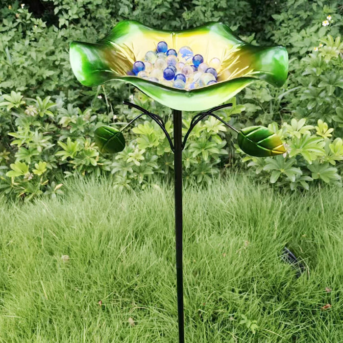 Crofta Metal Bird Bath Bird Lovers Present Bird Feeder for Courtyard Outdoors Patio 18.5cmx86cm