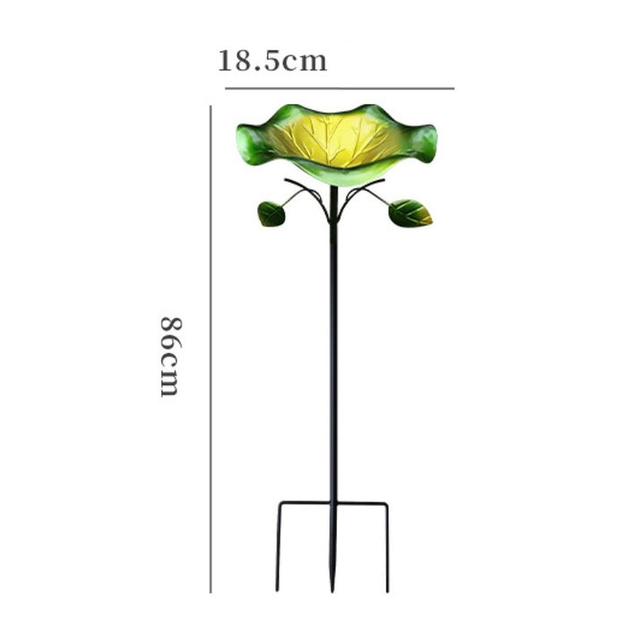 Crofta Metal Bird Bath Bird Lovers Present Bird Feeder for Courtyard Outdoors Patio 18.5cmx86cm