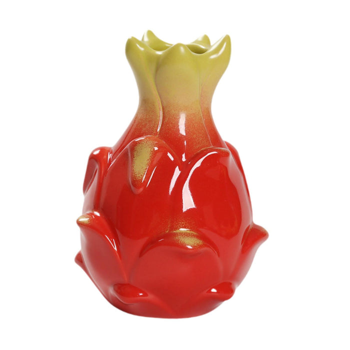 Crofta Fruit Shaped Ceramic Flower Vase Office Fireplace Organizer Propagation Vase Dragon fruit