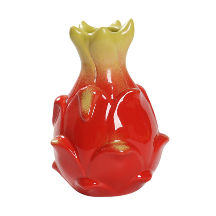 Crofta Fruit Shaped Ceramic Flower Vase Office Fireplace Organizer Propagation Vase Dragon fruit