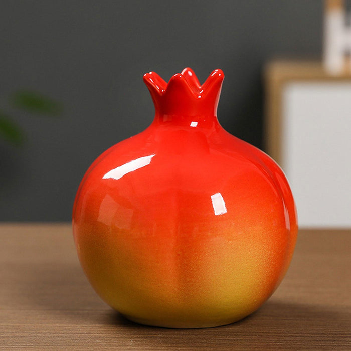 Crofta Fruit Shaped Ceramic Flower Vase Office Fireplace Organizer Propagation Vase Pomegranate