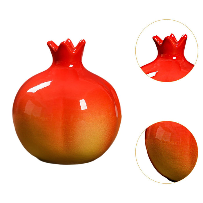 Crofta Fruit Shaped Ceramic Flower Vase Office Fireplace Organizer Propagation Vase Pomegranate